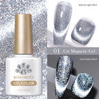 BORN PRETTY 10ml Dark Red Cat Magnetic Gel Nail Polish for Winter Nails DIY Jelly Glass Silver-Light Varnis Semi Permanent