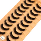 10 pairs of Russian striped eyelashes fluffy artificial mink eyelashes 3D fake eyelashes Russian curly eyelashes fake eyelashes
