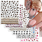 3/6/12 Sheets Leopard Nail Art Stickers Set – Self-Adhesive Animal Nail Decals for DIY Manicure, Cheetah Paw Nail Decorations