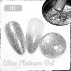 PUENTE 7.5ML Blue Laser Cat Magnetic Gel Nail Polish Sparkling Holographic Rainbow Cat Eye Gel Soak Off UV/LED Nail Art Varnish