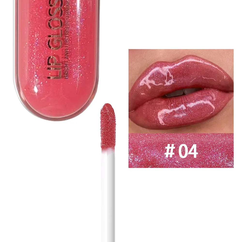 Christmas 12 Colors Glitter Lip Gloss Long Lasting Diamond Pearlescent Metallic Liquid Lipstick Moisturizing Lip Glaze Cosmetics