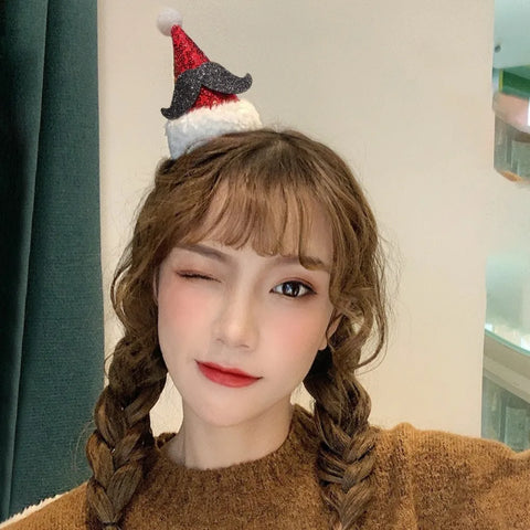 Cartoon 3D Spring Christmas Headband Christmas Hat Fluffy Plush Children Headwear Deer Ear Hair Clip Xmas Hair Accessories