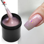 MSHARE Low Heat Milky Self Leveling Construction Gel for Nail Extension Medium Thick Natural Builder Reinforce UV Led Gel 142g