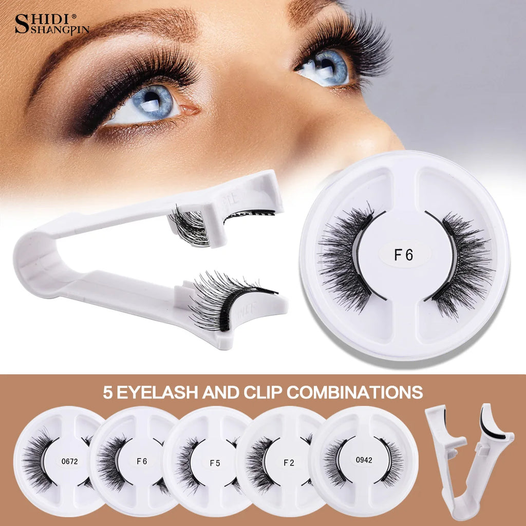 5pairs Magnetic Eyelashes Handmade 3D Natural Magnetic False Eyelashes Reusable Magnetic Eyelashes Tweezers Set Lashes Extension