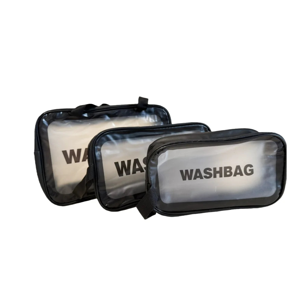 Portable Cosmetic Bag Large Capacity Dust Proof Make Up Storage Handbags PVC Fashion Transparent Travel Bags