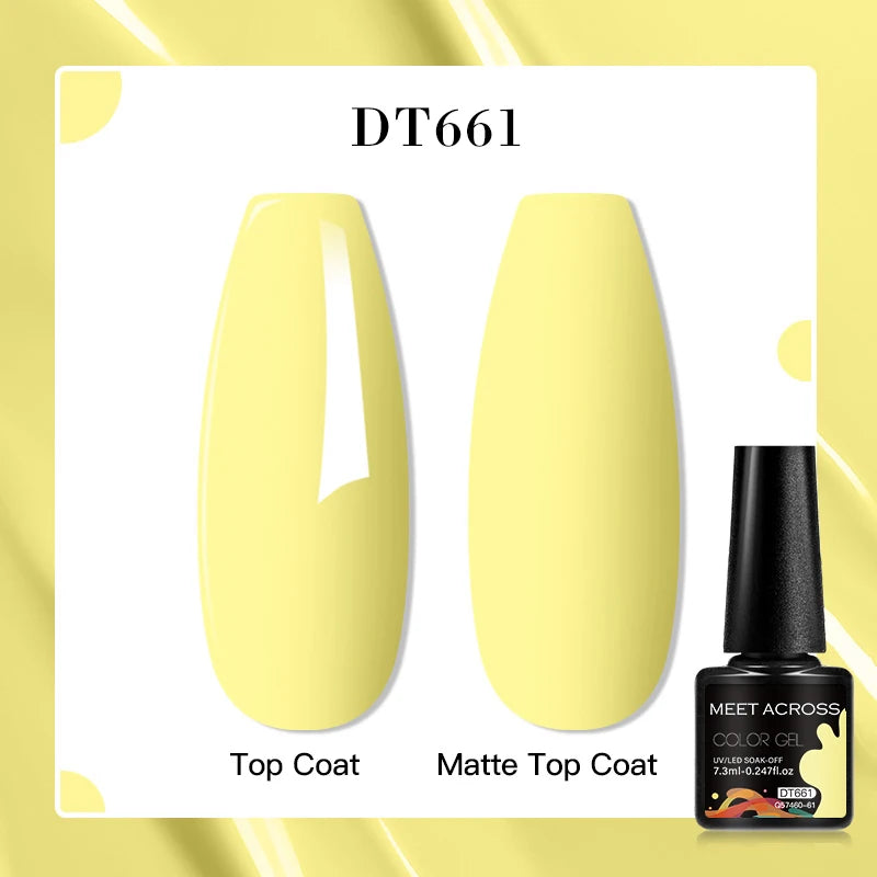 MEET ACROSS 8 Colors Mirror Gel Nail Polish Long-lasting Quick-drying Metallic Gold Silver Red Semi Permanent Varnish Nail Art