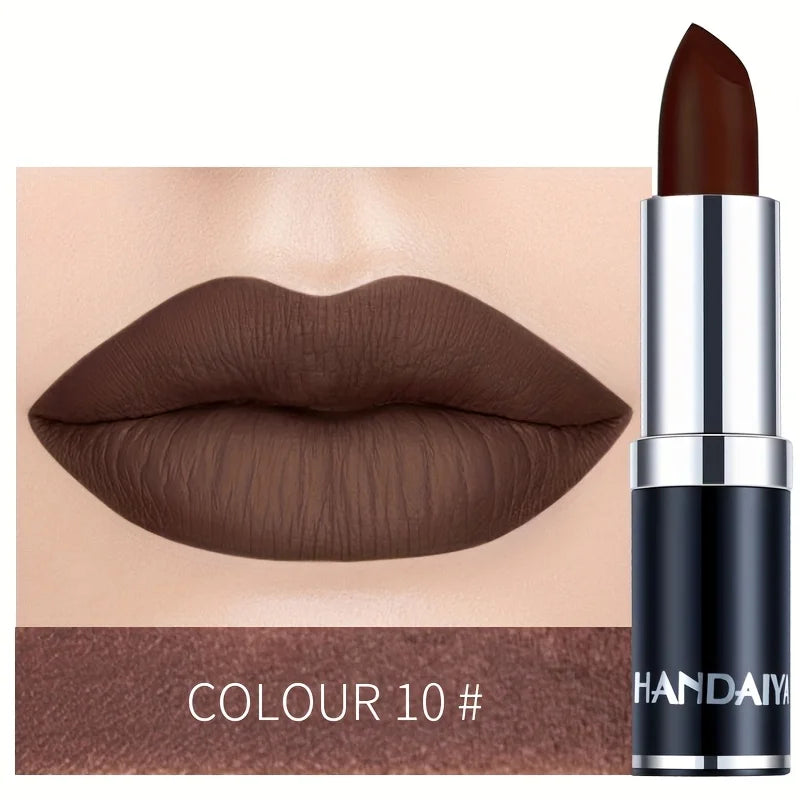 Matte Lipstic Long-Lasting, High-Pigment Velvet Finish, Smooth & Non-Drying Formula, Multiple Bold Shades for All Skin Tone