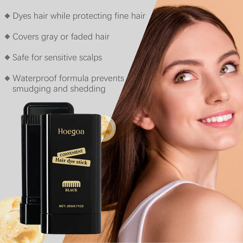 Hoegoa Black Colours Hair Dye Stick One-Time Strong Molding Temporary Cosplay For Men Women Permanent Hair Dying Cream with Comb