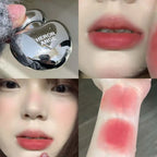 Peach Heart Silky Matte Lipstick Velvet Matte Blush Lip Gloss Face Liquid Pink Lip Tint Cream Pigment Long Lasting Lips Makeup