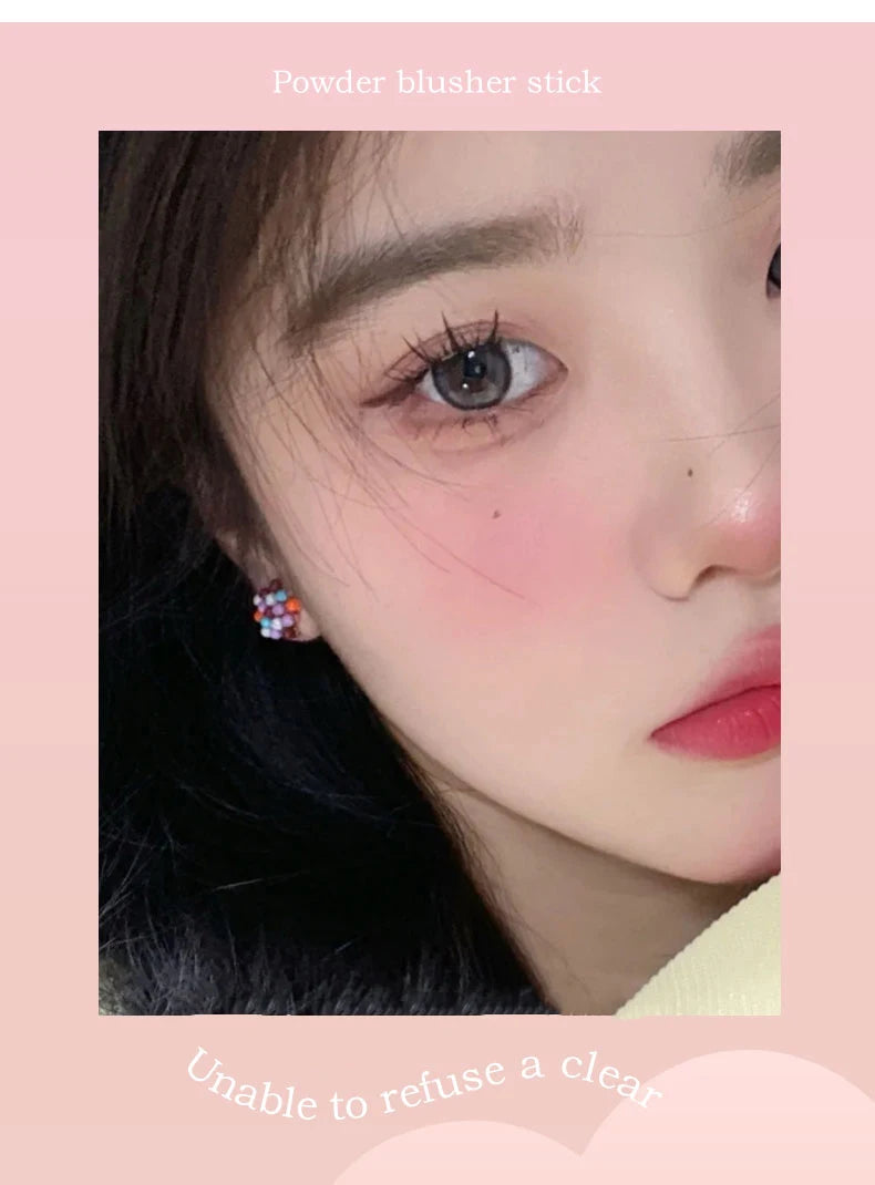 Double-ended Blush Stick Soft Face Brightening Contouring Shadow Blusher Powder Peach Pink Cheek Tint Korean Makeup Cosmetics