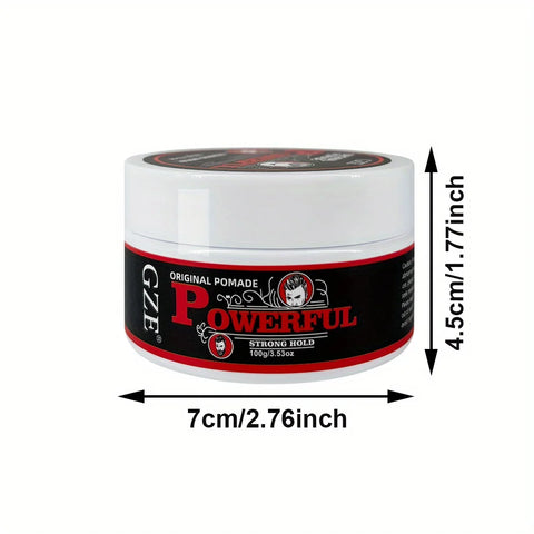 GZE Men's Pomade: Long-Lasting Hold & Shine, Frizz Control, Moisturizing Hair Gel. Natural Look Styling Wax for Dates & Work