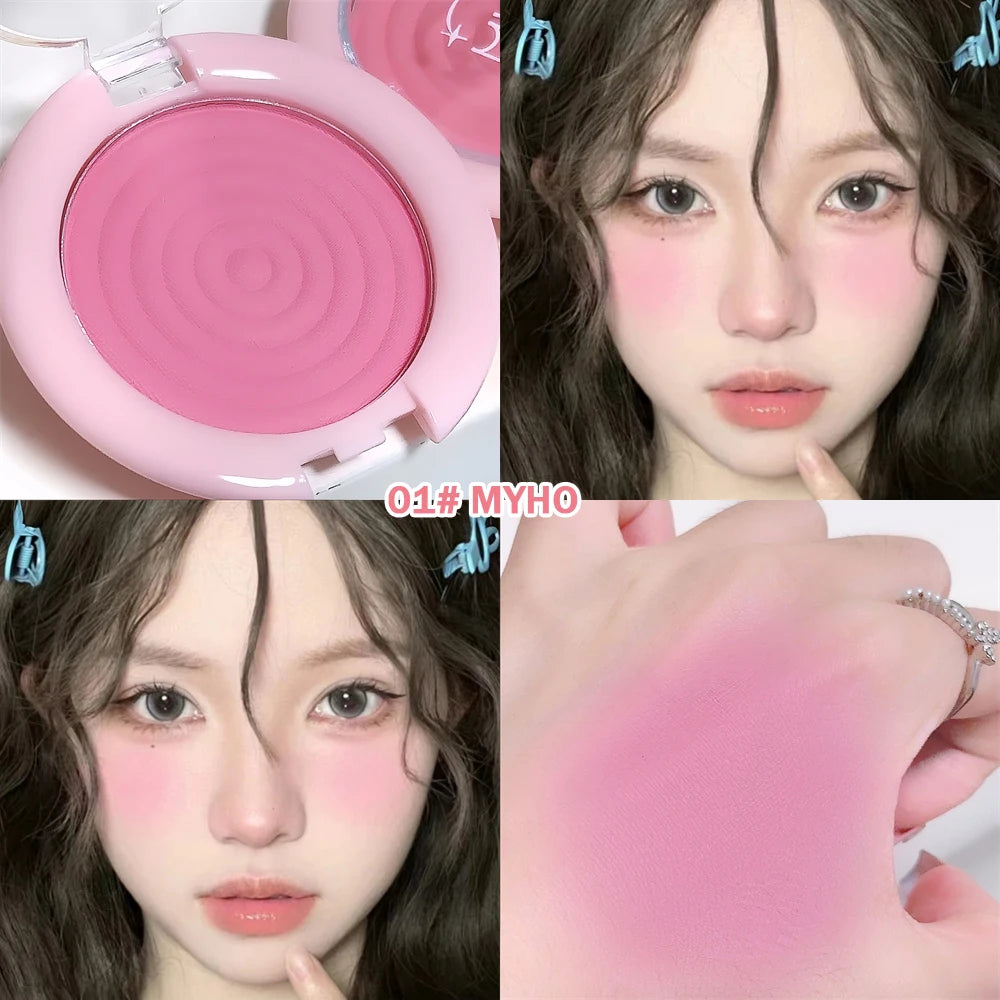 Monochrome Milk Peach Face Blush Pallete Mineral Pigment Cheek Blusher Powder Makeup Professional Contour Shadow Pink Blusher