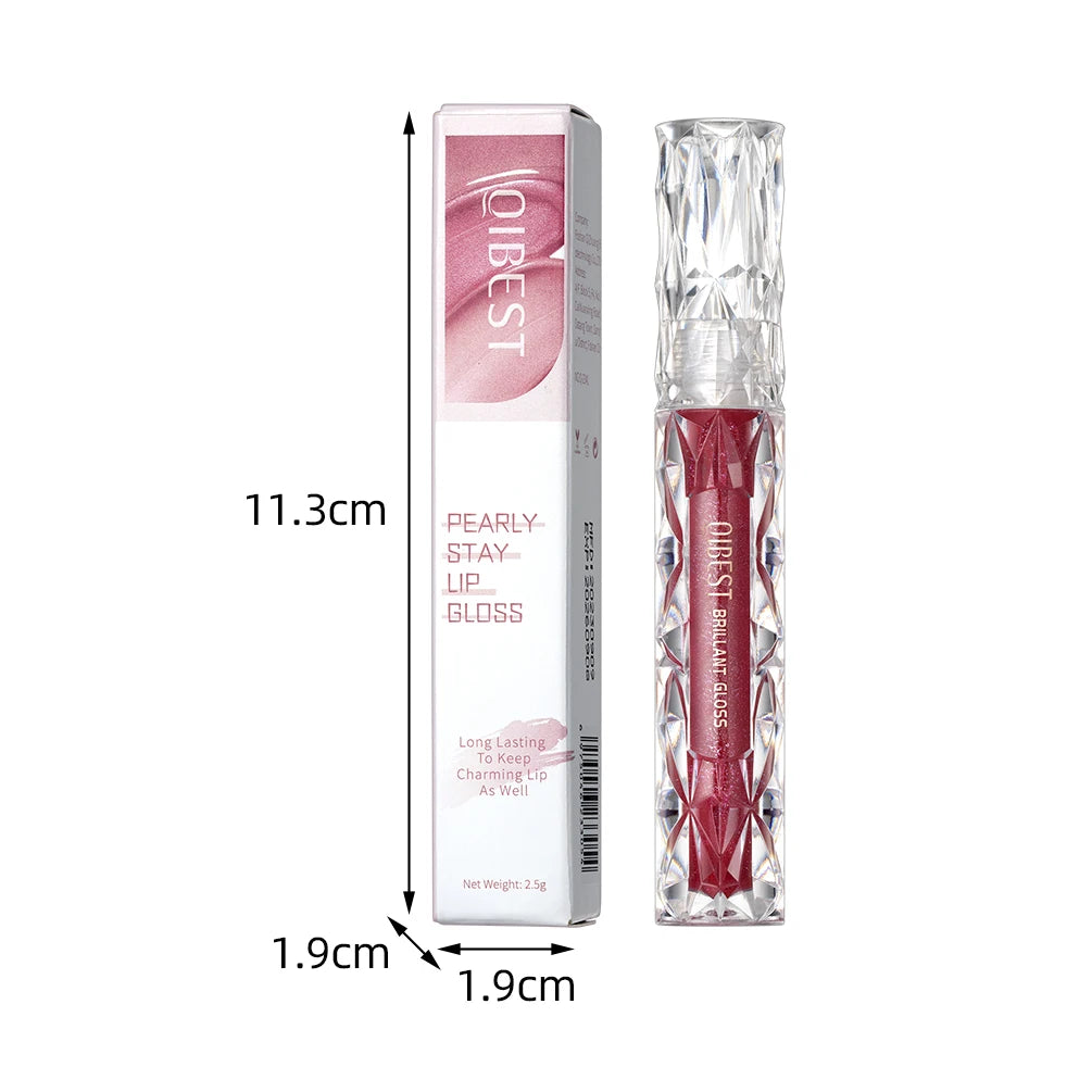 QIBEST Glitter Shimmer Liquid Lipstick High Quality Waterproof Lightweight Lip Gloss Lasting Lip Tint Makeup For Women Lip Stain