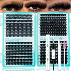 SEEUI DIY Cluster Lashes Kit Individual Lashes 3D Faux Mink Lashes Wispy Eyelash Extension Kit with Bond&Seal Lash Tweezer