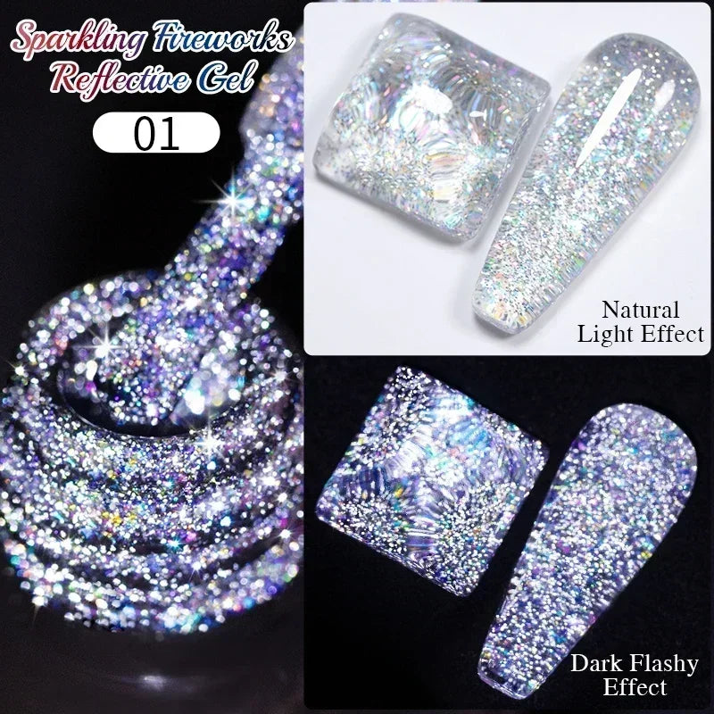 PUETNE 7.5ML Amber Moonlight Cat Magnetic Gel Nail Polish Winter Nails Jelly Glass Cat Eye Soak Off UV Semi-Permanent Varnish