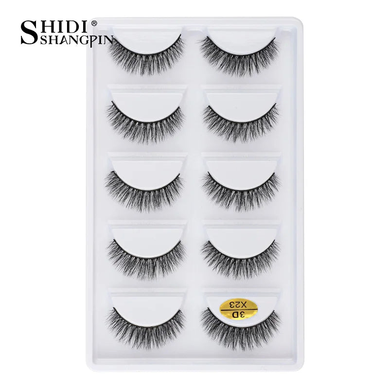 3/5 Pairs Hot Sale Natural Long 3D Mink Lashes Soft Short Faux Cils Handmade Fake Lashes Makeup Tool Eyelash Extension Maquiagem