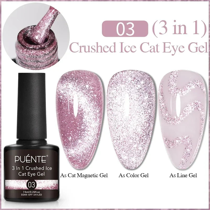 PUENTE 5ml Metallic Painting Liner Gel Polish Bright Mirror Effect Semi-Permanent UV Nail Varnish For Stunning French Nail Art