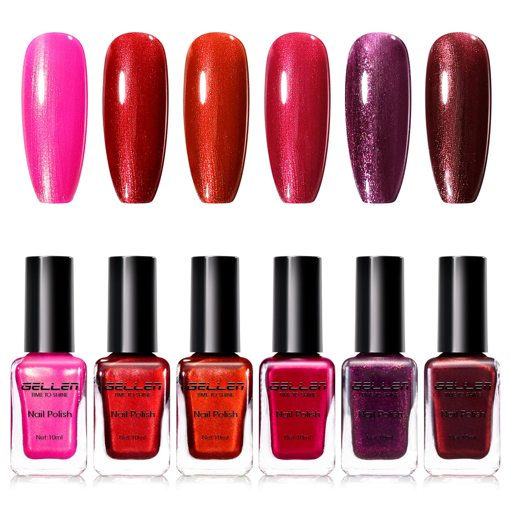 GELLEN Dark Red Jelly Transparent Gel Nail Polish Pink Skin 6pcs Set Quick Air Dry Autumn Winter Nails Polishes 10ml 2026 New
