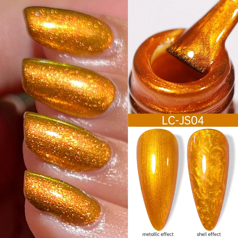 LILYCUTE 5ML Metallic Painting Liner Gel Nail Polish Super Bright Gold Silver Mirror Drawing Gel Semi Permanent Line French Nail