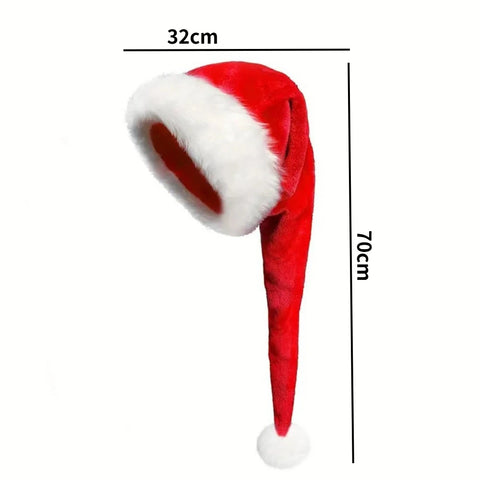 Super Long Christmas Hats Soft Comfortable Velvet Christmas Hat Kids Adult Thickened Santa Claus Caps Christmas Decorations
