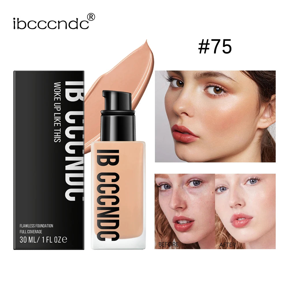 Liquid Foundation Concealer Face Naturally Matte Oil-Control Waterproof Foundation 30Ml 6 Colors Optional Cosmetic