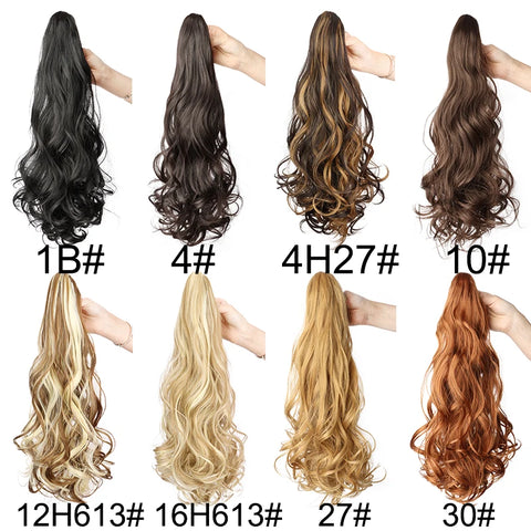WIGSIN 22Inch Synthetic Long Curly Ponytail Hair Extension Claw Clip in High Temperature Fiber Hairpiece for Women