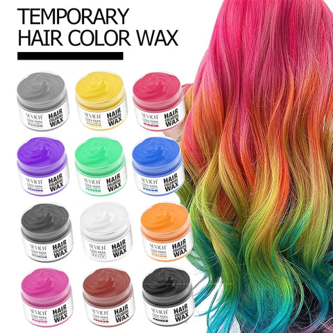 Hair Colour Wax Temporary  Hair Color Wax Easy To Wash DIY Hairs Dyed Mud Long Lasting Paint Coloring Cream Colored Hair Dye
