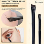 2pcs ultra-thin diagonal eyeliner brush set - fine diagonal eyeliner eyebrow brush, sickle ultra-thin diagonal flat angle,