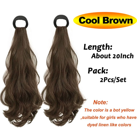 Vitality Synthetic Wig Ponytail Long Wavy Ponytail Hair With High Elasticity Rubber Band Heat Resistant Hairpiece For Daily Use
