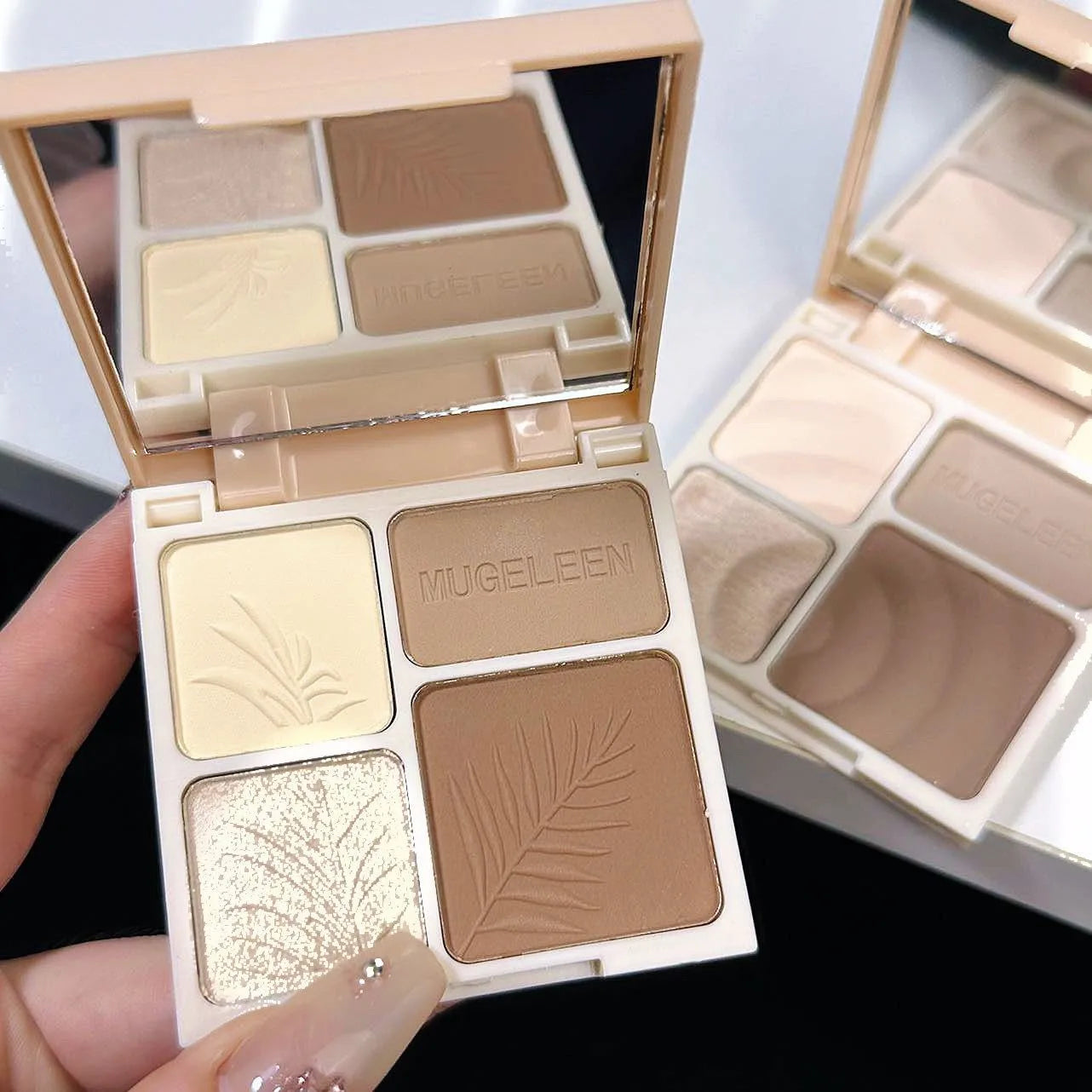 4Colors Matte Highlighter Contour 3D Facial Bronzer Brightening Glitter Highlight Palette Eye Shadow Nose Powder Makeup Cosmetic