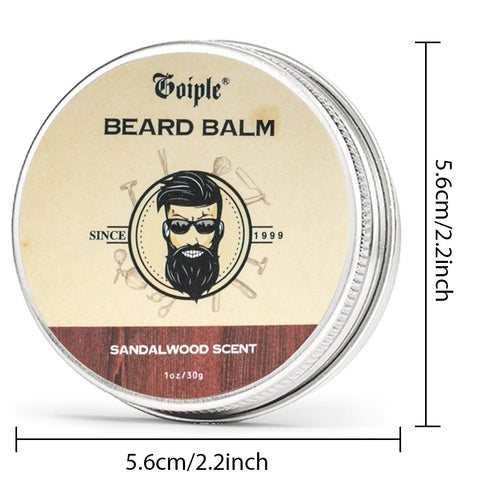 30g Natural Shea Butter Beard Balm for Men Facial Hair Beard Growth Wax Moisturizing Smoothing Mustache Cream Beard Care