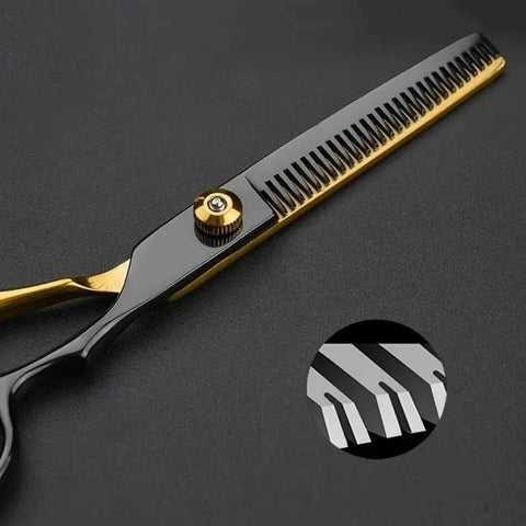 Hair Cutting Scissors Set, Professional Haircut Scissors Kit With Cutting Scissors, Thinning Scissors, Comb, Cape, Clips,Hairdre