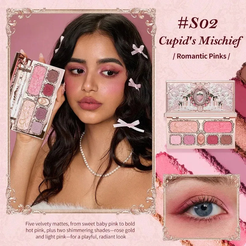Flower Knows Makeup Swan Ballet Eyeshadow Palette Natural Nude Matte Shimmer Strawberry Cupid Glitter Pigment Eye Shadow Pallete