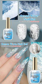 NICOLE DAIRY 15ml Bubble Ocean Wave Glue White Gel Nail Polish Summer Nail Poke Varnish UV LED Soak Off Gel For Nail Art Manicur