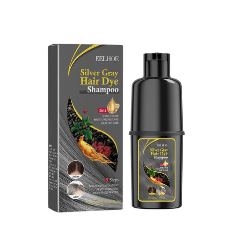 EELHOE 100ml Hair Dye Shampoo Silver Gray Quickly Dye Moisturize Make Hair Soft Shiny High-efficiency Dye Safe Gentle Hair Care