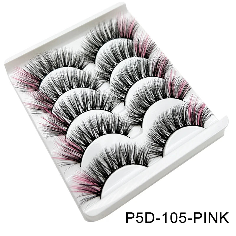 Colored Strip Lashes Fast Shipping Makeup For Clue Mink Eyelashes Full Strip Eyelashes Red Blue Green Eyelashes Wholesale