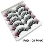 Colored Strip Lashes Fast Shipping Makeup For Clue Mink Eyelashes Full Strip Eyelashes Red Blue Green Eyelashes Wholesale