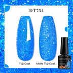 MEET ACROSS 7ml Red Blue Green Metallic Gel Nail Polish Super Bright Mirror Effect Semi Permanent LED UV Gel Nail Art Varnish
