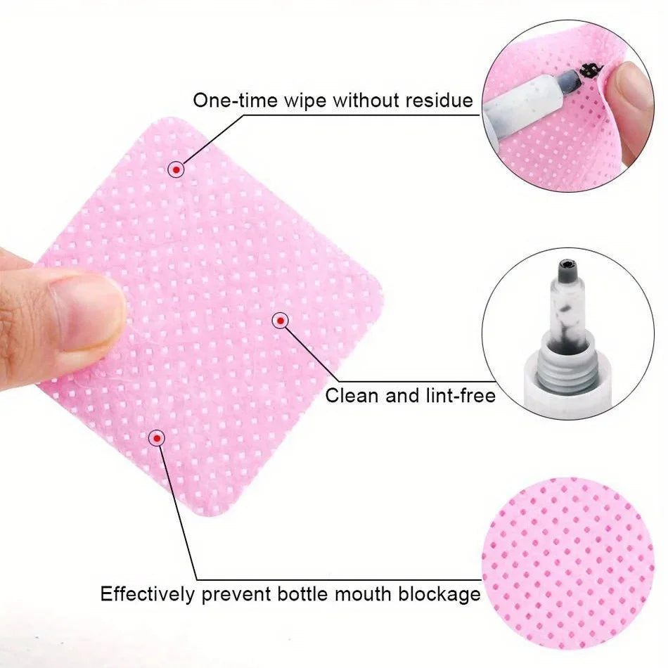 20-600pcs Lint-Free Nail Wipes Gel Cleansing Tissues Aluminum-Free Nail Polish Remover Pads for Nail Beauty Cleaning Care Tool