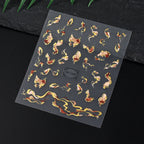 Nails Stickers Purple Blue Brown Ink Design Decals Gold Decorations Art Self-Adhesive Holographic Gel Slider Manicure Supplies