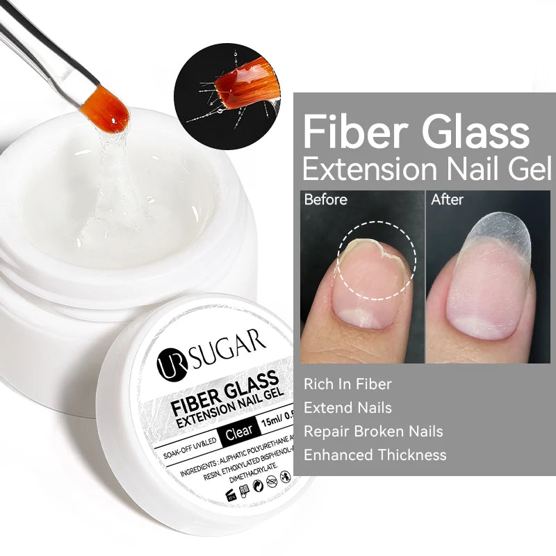 UR SUGAR Milky White Clear Pink Color 15ml Jelly Extension Nail Gel Polish Soak Off UV LED Gel Varnish Manicure Tips Tools