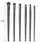 6pcs Black Eye Makeup Brushes Set Professional Contouring Eyeshadow Eyeliner Brush Portable Blending Facial Beauty Cosmetic Tool