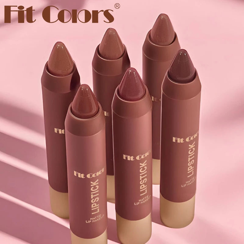 Matte Chocolate Brown Lipstick Crayon Non-stick Cup Lip Liner Pencil Soft Mist Waterproof Creamy Pigmented Lip Outline Contour
