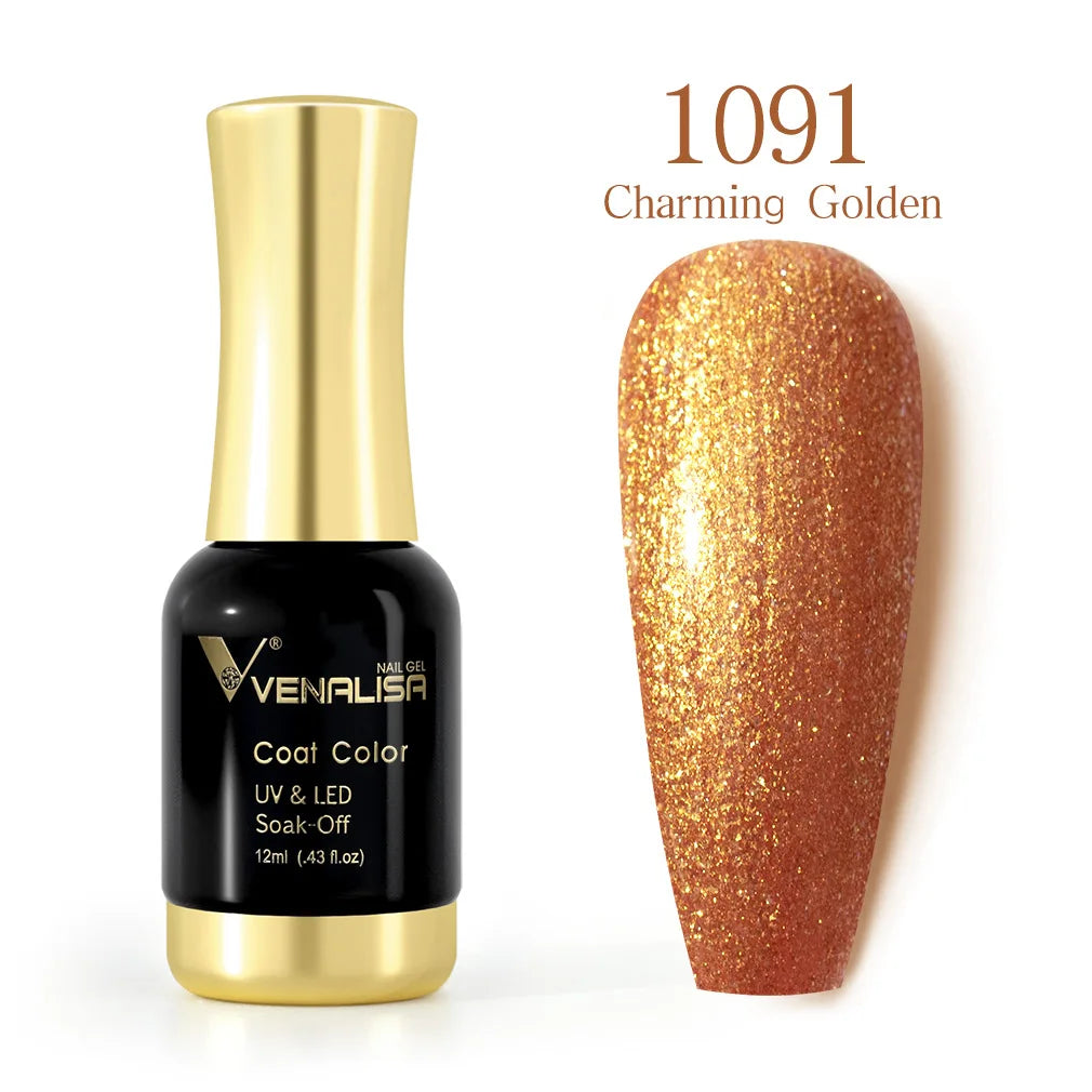 Venalisa 12ml Platinum Gel Nail Polish Super Shiny Effect Nail Gel Perfect Soak off UV&LED Nail Color Foil Chrome Gel Polish