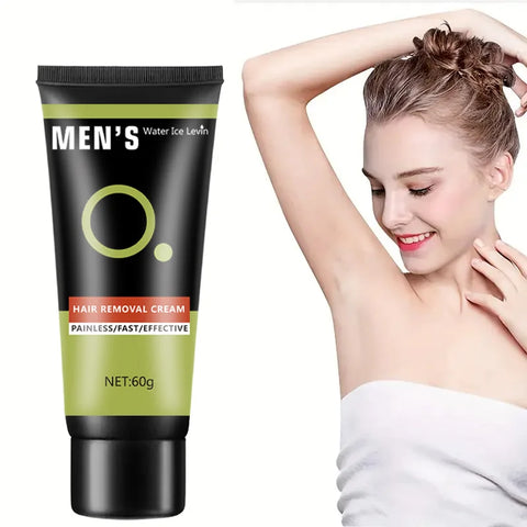 Hair Removal Cream - Mild and Effective, Suitable for Chest, Arms, Beard and Armpits, No Beverage Required, 60g