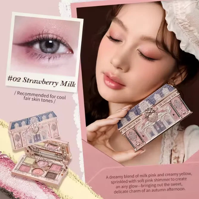 Flower Knows Makeup Butterfly Cloud Collar Collection Embossed 6 Color Eyeshadow Palette Long Lasting Waterproof Gliter For Eyes