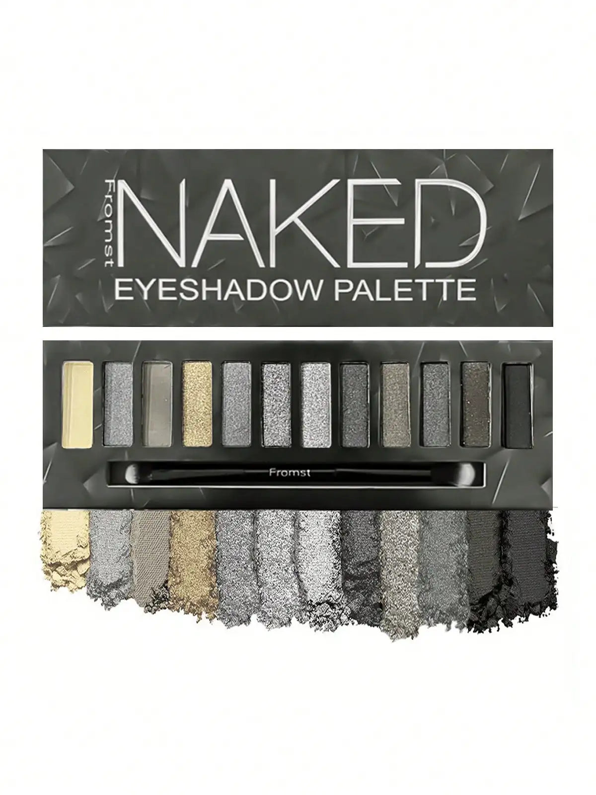 12-color eyeshadow palette, mirror packaging, pearlescent shimmer, stage makeup effect, long-lasting, easy to apply, waterproof