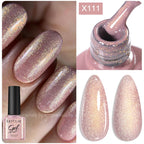 LILYCUTE 7ml Metallic Gel Nail Polish Red Chrome Effect Soak Off UV Gel Varnish Semi Permanent Nail Art Manicure Base Top Coat