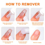 3 bottles Nail Glue Remover for Fake Nails Easily Removes Acrylic Nails, Press-On Nails & Rhinestones - Convenient Prying Cap