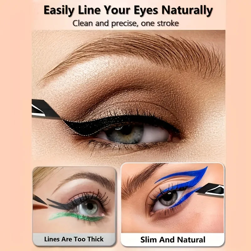 5pcs eyeliner brush set, with tilted fine blade, suitable for precise application - suitable for all skin types.